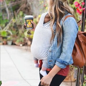 GRAY & WHITE STRIPE SOLLY BABY WRAP